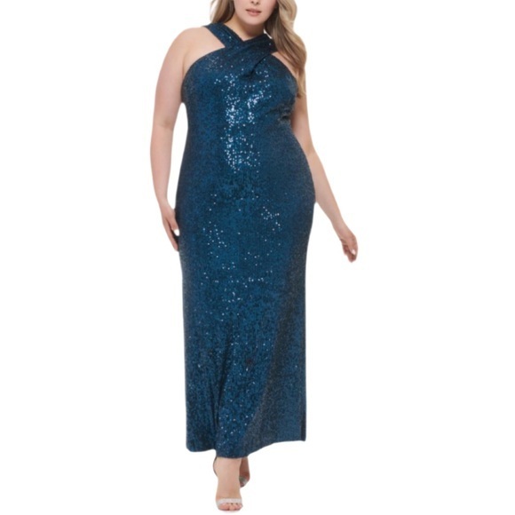 Eliza J Dresses & Skirts - Eliza J
Sequin Halter Gown size 16W NWT Pea Green